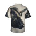 thumbnail image 3 of Daiia Mystical Bull in Fog Hawaiian Shirt for Men Gentle Cotton Regular Short Sleeve Casual-XX-Large, 3 of 9