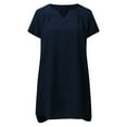 thumbnail image 1 of HBFAGFB Robe T-Shirt Femme Décontractée Col en V Été Manches Courtes Simple Confortable Jupe BU2 Taille 3TG, 1 of 5