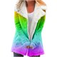 thumbnail image 2 of Chaquetas y abrigos casuales de manga larga sin capucha para mujer, abrigo de invierno cálido con solapas y botones, talla grande, 2 of 5