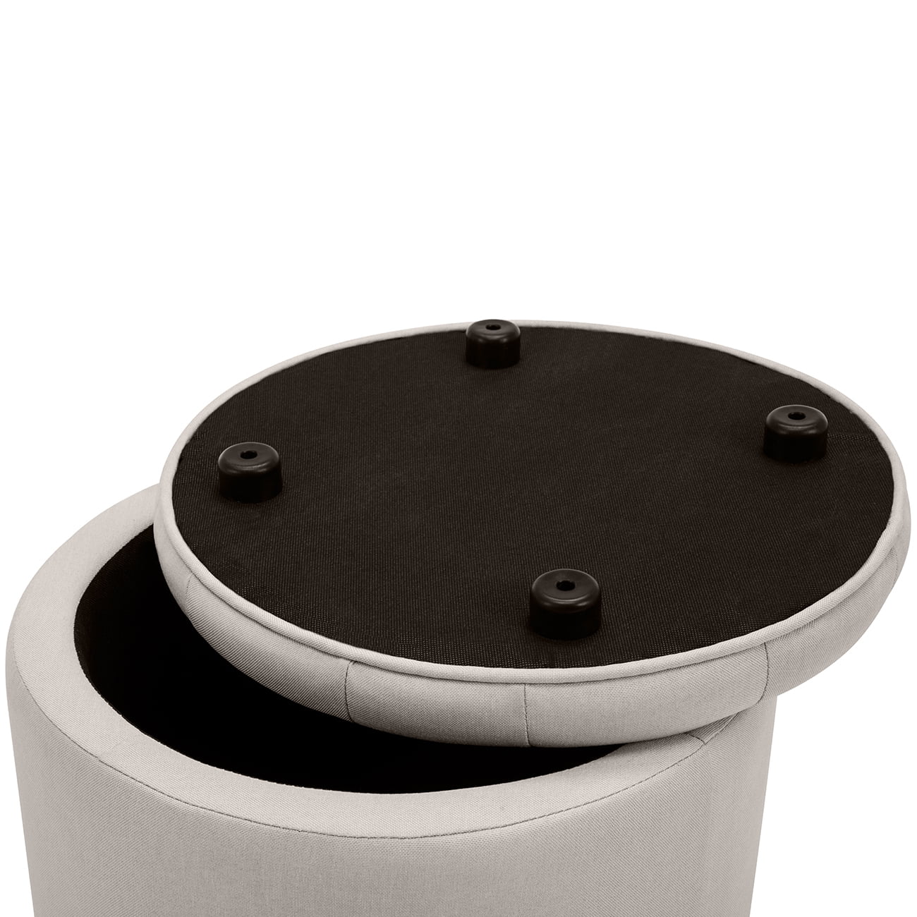 Belleze nailhead round tufted storage ottoman large footrest stool coffee table lift top hot sale