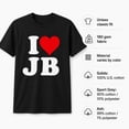 thumbnail image 5 of I Heart JB Graphic T-Shirt, Unisex Classic Fit Cotton Blend Tee, 5 of 9