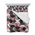 thumbnail image 7 of Quilts King Size Bedding Set, Pink Grey Abstract Lightweight Quilted Comforter, Modern Geometric Ombre Artwork Soft Reversible Bedspread Coverlet with Pillow Covers for All Season, 96" x 106", 7 of 7