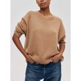 thumbnail image 2 of Biekopu Women Loose Knit Sweater Solid Color Long Sleeve Pullovers Spring Fall Crew Neck Jumpers Streetwear, 2 of 6