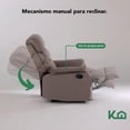 thumbnail image 4 of Sillón Reclinable De Tela Reposet Manual Individual beige, 4 of 9