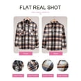 thumbnail image 6 of Dokotoo Womens Shackets Plaid Button Down Shirt Jacket for Women Long Sleeve Flannel Shirts Oversized Blouses Tops With Pockets Size Large US 12-14, 6 of 7