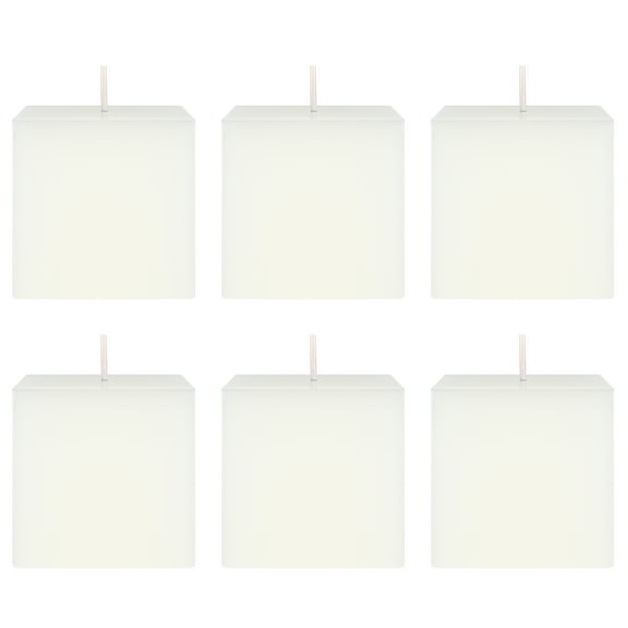 Mega Candles 6 pcs Unscented White Square Pillar Candle, Hand Poured Premium Wax Candles 3 Inch x 3 Inch, Home Décor, Wedding Receptions, Baby Showers, Birthdays, Celebrations, Party Favors & More