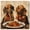 Gallery Wrapped, variant on Spaghetti Date II Canvas Cute Pet Art Prints by Art Remedy, Silver Frame, 12" x 12"