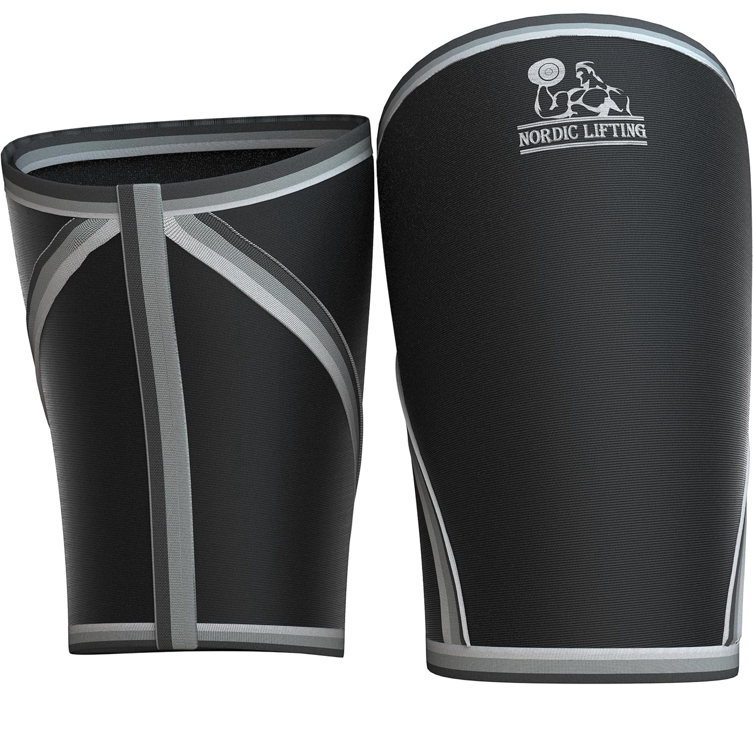 Nordic Lifting 7mm Neoprene Knee Brace Compression Sleeves For Support, 1 Pair, Black , Medium