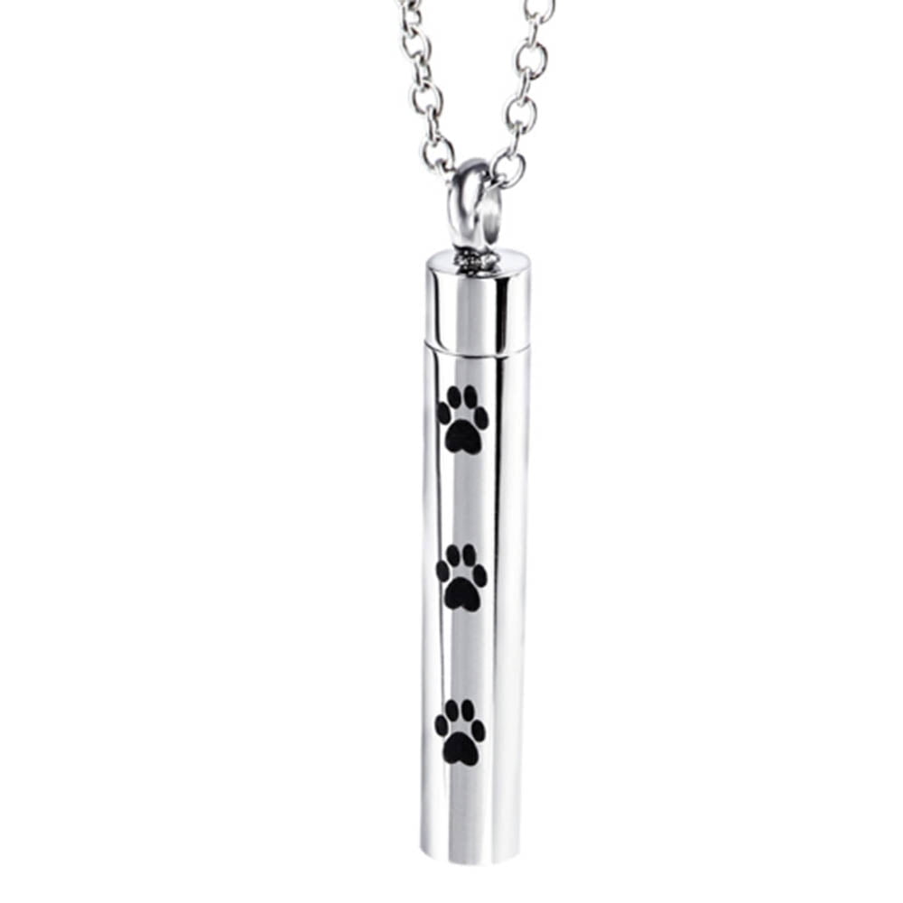 Paw Print Pet Memorial Urn Necklace Pendant Cremation Memorial