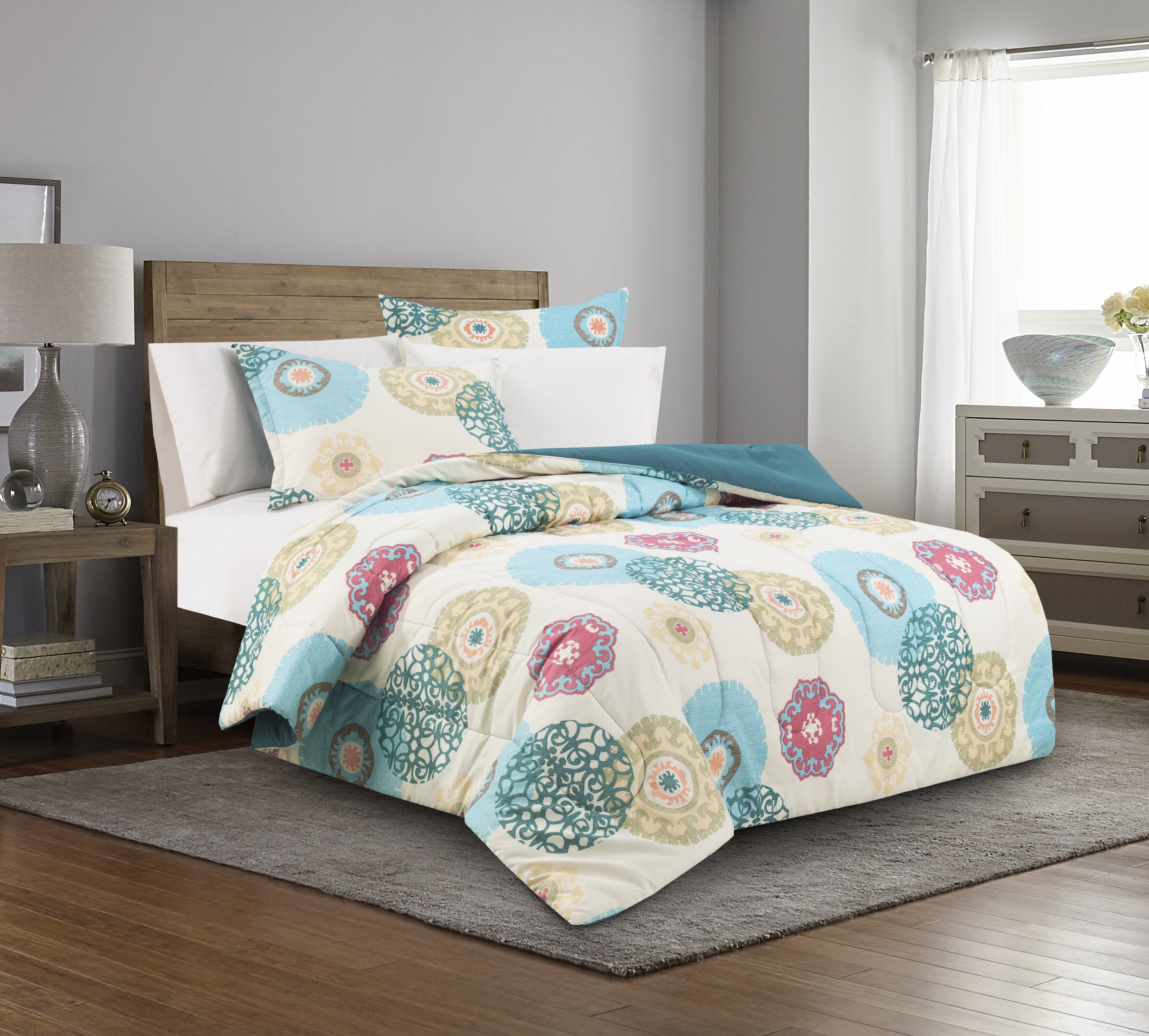 Mainstays No Borders Bed in a Bag Complete Bedding Set