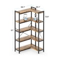 thumbnail image 6 of 57 inch L Shaped Corner Bookshelf, 5 Tier Reversible Industrial Bookcase with Open Storage Shelves, Metal Frame Display Rack for Home Office, Living Room, Bedroom, Kitchen, Vintage, 6 of 7