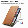 thumbnail image 3 of Wallet Case for Samsung Galaxy A52 5G Leather Magnetic Flip, Card Slots, Wrist Strap Brown, 3 of 5