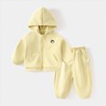 thumbnail image 4 of HCNTES Baby Girl Clothes Winter Toddler Girls Fall Outfit Sets, Baby Girl 12 18 24 Months 2T 3T 4T 5T 6T 7T 2PCS Long Sleeve Small Cartoon Embroidery Solid Color Hooded Pullover Sweatpants Set, 4 of 7