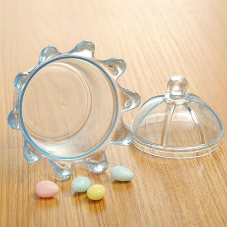 Nimomo Caja de Dulces de 12 uds, Cajas de Dulces duraderas con Forma de Corona, Caja de Regalo de plástico para Fiestas de Recuerdo de Boda(Azul)