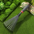 thumbnail image 4 of KAKOWELY 2pcs Gardening Rakes Short Handle Rakes Small Hand Rakes Metal Lawn Yard Rakes Gardening Hand Tools,13.39X"X5.12"X1.18", 4 of 5