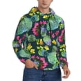 thumbnail image 2 of Naloa Watercolor Cactuses Men's Casual Hooded Collar Drawstring Hoodies Pullover Sweatshirts Casual Long Sleeve Shirts-3X-Large, 2 of 7
