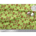 thumbnail image 2 of Soimoi Green Moss Georgette Fabric House Architectural Print Fabric by the Yard 42 Inch Wide, 2 of 3