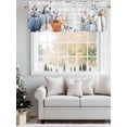thumbnail image 3 of Thanksgiving Pumpkin Valances for Windows Eucalyptus Leaf Fall Wood Grain Kitchen Valance Curtain Rod Pocket Small Curtains for Cafe Bathroom Laundry Basement 42" x 12", 3 of 8