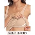 thumbnail image 4 of Women's Cotton Camisole With Shelf Bra Wider Adjustable Straps Basic Tank Tops High quality, 4 of 5