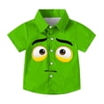 thumbnail image 3 of Xdegoge Children Boys Funny Graphic Tops Cute Sad Face Expression Print Short Sleeve Casual Playwear School Shirts Breathable Summer Toddler Novelty Outfits Comfortable Basic, 3 of 8