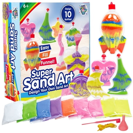 Toymingle Super Sand Art Kit - Design 10 Glow & Sparkle Bottles, Ages 6+