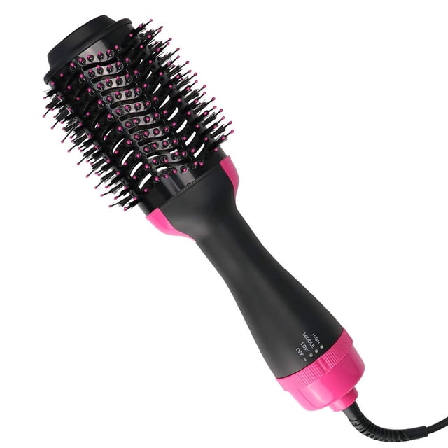 Cepillo secador de pelo, cepillo de aire caliente y secador, cepillo secador con iónico negativo para alisar, rizar, secador de pelo profesional para mujeres Ormromra CZMR-HY166