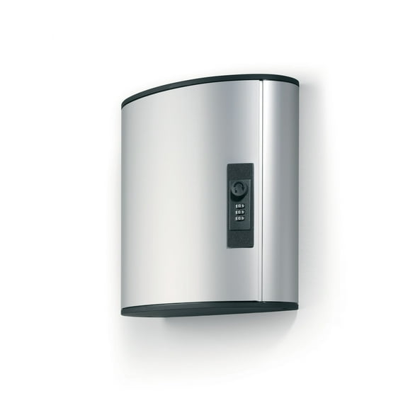 Durable 196623 36-Key 11.75 x 4.63 x 11 Brushed Aluminum Locking Key Cabinet - Silver