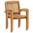 thumbnail image 3 of vidaXL 2x Solid Teak Wood Garden Chairs with Cushions Seating Multi Colors, 3 of 12