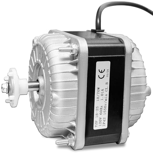 YZF18-25 Fan AC Motor(Copper Wire) 120V 60HZ 18W 1.01A,YZF18-25 Shaded Pole Motor,with Single Phase, 4 Shaded Poles 1550 r/min,Suitable for Condenser, Evaporator, Radiator and Other Cooling Equipment