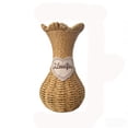 thumbnail image 2 of QuanTara Flower Basket Wicker Style Plastic Vase, 9.05x3.93in Weave Floral Arrangement Box, Decorative Art Object for Fresh/Dried Flowers, 2 of 7