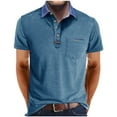 thumbnail image 1 of pstuiky Camisa de manga corta para hombre, Camisa tipo blusa de manga corta con cuello vuelto y botones de color para hombre camisas casuales para hombre xl, 1 of 6