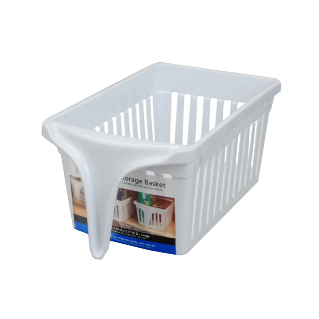 Mainstays Storage Basket With Handle - Large, White - Walmart.com