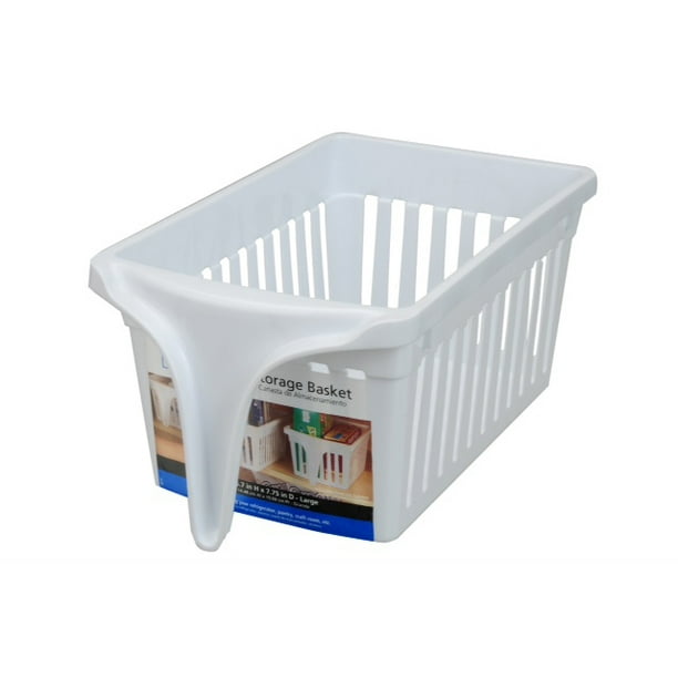 Mainstays Storage Basket With Handle Large, White