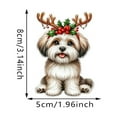 thumbnail image 2 of Seyotauo Animals 2D Flat Christmas Ornament, Yorkie Christmas Hat Reindeer with String Lights Pine Tree Decor, Hanging House Charm Eve Keepsake, Car Rear View Mirror Accessories, Xmas Gift, 2 of 3