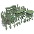 thumbnail image 1 of Model Playset, 56 Pcs, 5cm Army Men Figures, with Blockhouse, Tank, Accessories, 1 of 5