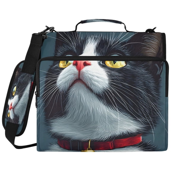 ALAZA Zipper Binder Cat Pattern 2 inch 3 Ring 500 Sheet Capacity Trapper Keeper File Folder Organizer Bag