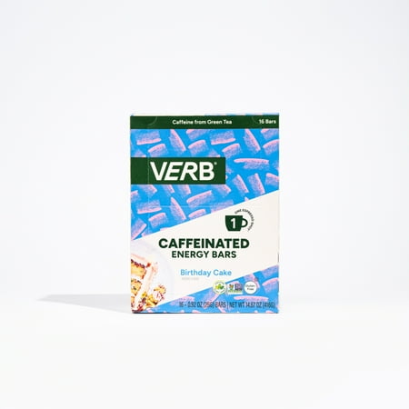 Verb Caffeinated Snack Bars, Birthday Cake 16ct Box