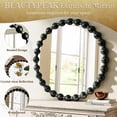thumbnail image 3 of BEAUTYPEAK 28" Round Vintage Bathroom Mirror Decorative Wall Mirror with Luxurious Beaded Frame, Black, 3 of 7