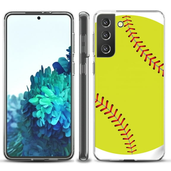 Slim-Fit TPU Protective Phone Case compatible with Samsung Galaxy S21  5G / S21 PLUS 5G, by OneToughShield ® - Softball Green