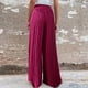 thumbnail image 5 of Pantalones De Pierna Ancha Plisados De Talle Alto Color Puro Con Cinturón Ajuste Casual Pantalones De Pierna Ancha Plisados Para Mujer Amaranto L, 5 of 7