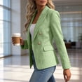 thumbnail image 4 of Womens Tweed Blazers Business Casual Long Sleeve Double Breasted Jackets Open Front Elegant Work Coat with Pockets, 4 of 8