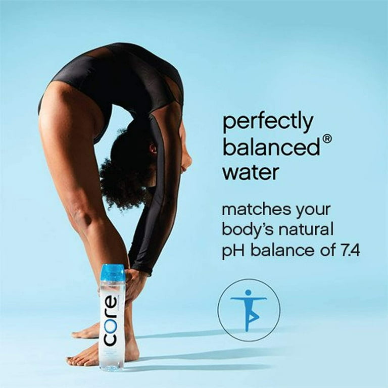Core Hydration Perfectly Balanced Water, 23.9 fl oz Sport Cap bottle (Pack  of 12)