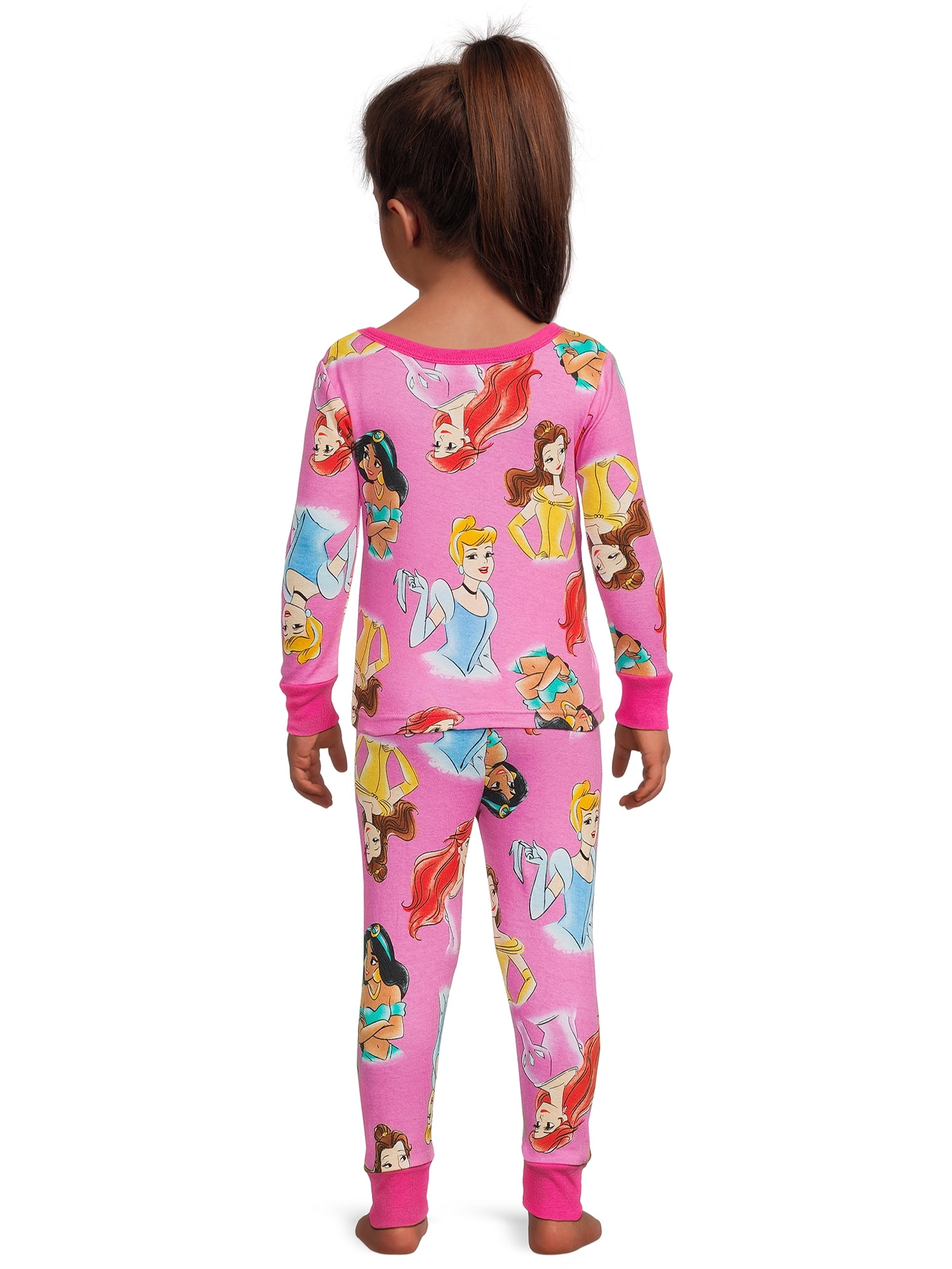 Disney Princess Toddler Girls Long Sleeve Top and Pants, 2-Piece Pajama Set, Sizes 12M-5T