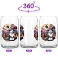 thumbnail image 2 of Spooky Halloween Night Witch Old English Sheepdog Glowing Pumpkins 16oz Glass Cup Mug Dog Lover Glass Can - 12015, 2 of 5