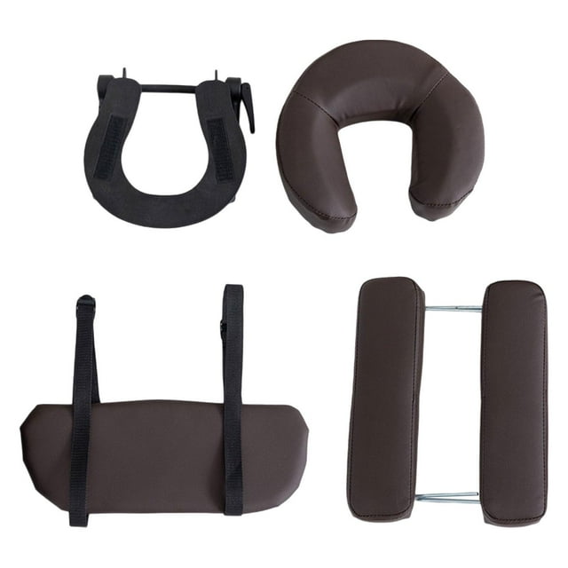 Mesa de con soporte facial y almohada en forma de U, cómoda de cuero PU con brazo extensible, cojín para cuello y cabeza, soporte para café