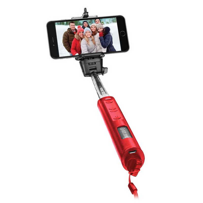 Smart Gear 40" Bluetooth Telescoping Extendable Monopod Selfie Stick Red