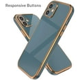 thumbnail image 4 of Case for iPhone 12 6.1 Inch, Soft Silicone Slim Case Electroplated Straight Edge Phone Case Shockproof Protective Case -Solid Gray, 4 of 15