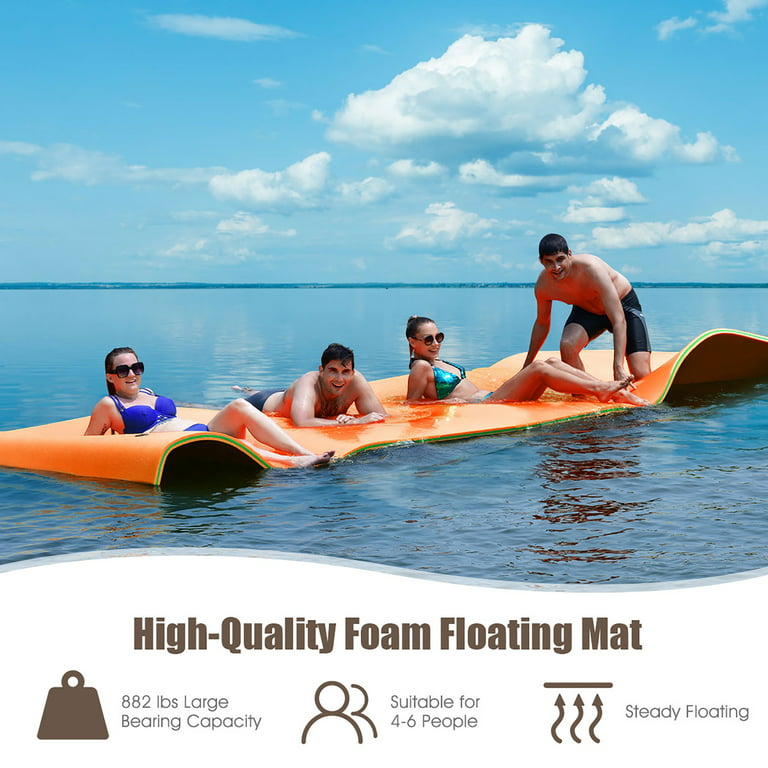 Costway 3-Layer Floating Water Pad 12' x 6' Floating Oasis Foam
