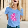 thumbnail image 2 of TSADFHJI Chemises pour Femmes Manches Longues Coton Col Rond T-Shirt Imprimé à Manches Courtes Col Rond Haut Blouse m Bleu, 2 of 5