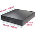thumbnail image 5 of Syson 18” Heavy Duty Cash Drawer Cash Register Money Till POS Cash Drawer Box, Removable Coin Tray, 5 Bill/5 Coin Key Lock Great for Retail and Restaurant, 5 of 5